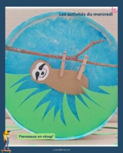 ✂️ Les activités du mercredi 🖍️🦥♻️ Activité récup&rsquo; : fabriquez un adorable paresseux suspendu avec les enfants !
